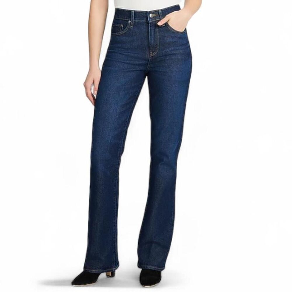 NWT Express Women's Dark Blue High Waist Bootcut Jeans. Size 16.